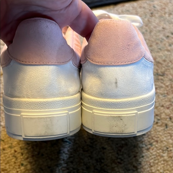 J/SLIDES Pink and White Retro Platform Sneakers - Picture 6 of 8